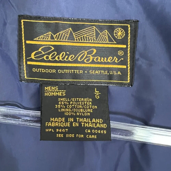 Eddie Bauer Mens Blue Field Barn Hunting Jacket Parka Water Repel - Picture 6 of 8